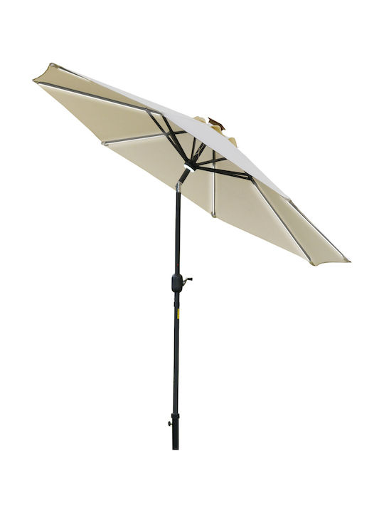 Umbrelă Rotundă Din Aluminiu Bej Φ2.66m