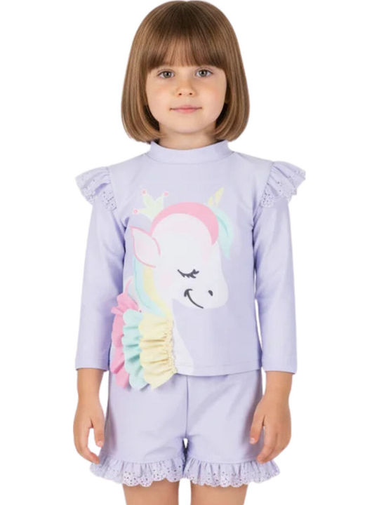 Joyce Unicorn Splash Детски Костюми За Баня Комплект С Абажур Лилав