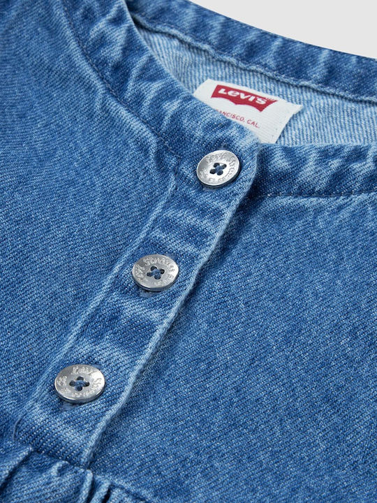 Mädchenkleid Denim Set Mit Slip Dunkel