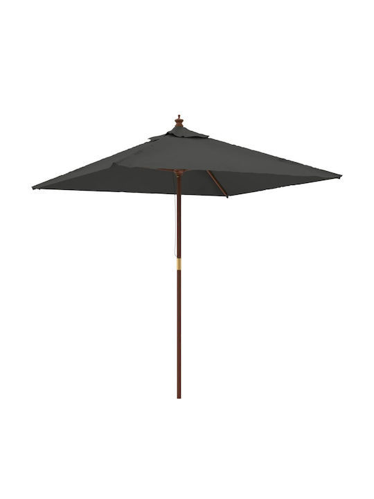 Round Wooden Parasol Anthracite F1.98xY2.31m
