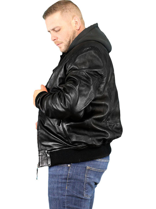 Leder Herren Jacke Schwarz