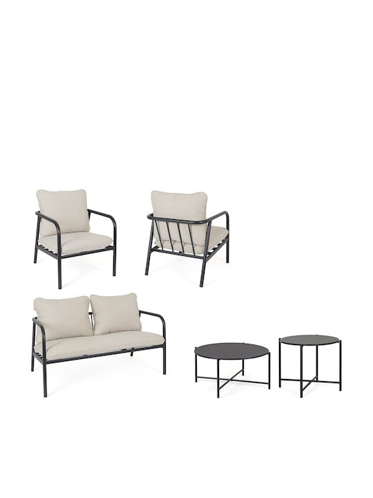Set Cameră De Zi Pentru Exterior Ostuni 4 Piese Cărbune