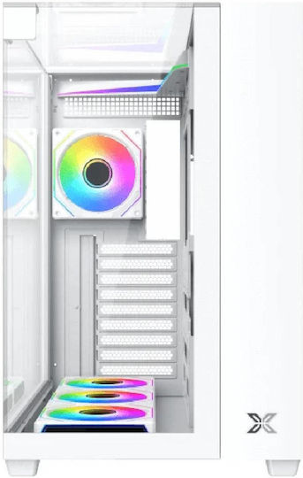 Xigmatek Aqua V Arctic Gaming Midi Tower Кутия За Компютър Със Страничен Прозорец И ARGB Осветление Бяла