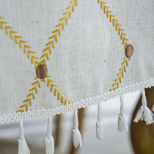 FRIPIA Linen Tablecloth With Gold Embroidery 120x160cm