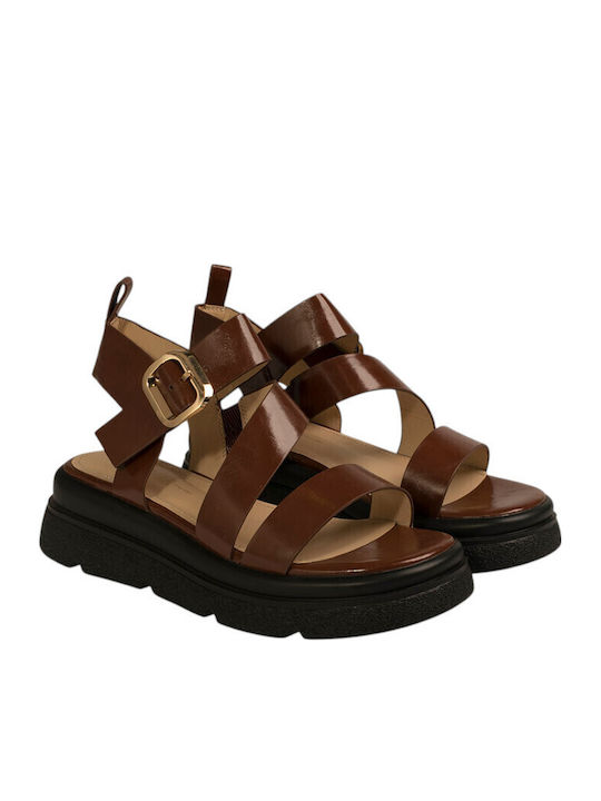 Sandale Casual Damă Flatforme Burgundy