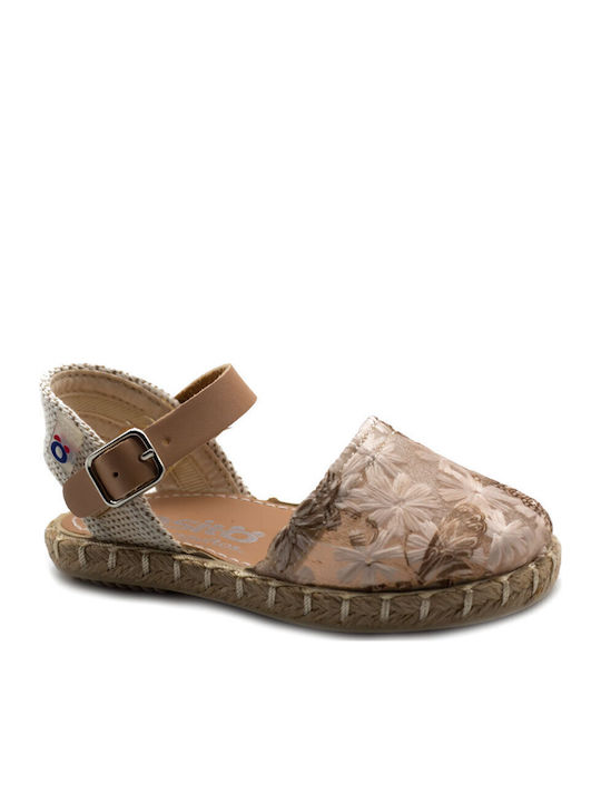 Espadrile Copii Cu Închidere Metalică Reglabilă Bej