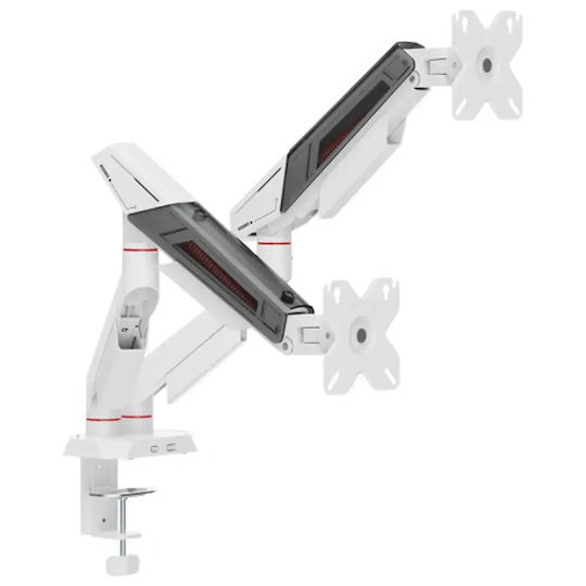 Sbox Desktop Stand for 2 Monitors with Arm White (GMS-3211)