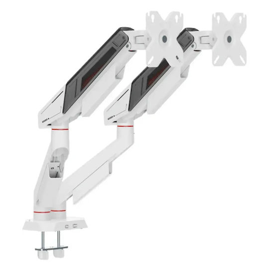 Sbox Desktop Stand for 2 Monitors with Arm White (GMS-3211)