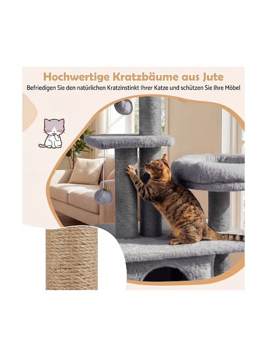 Costway Cat Scratching Post Cat Tree Gray 96x39x44.5cm