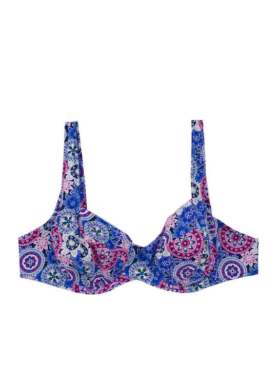 Plus Size Дамски Бански Bikini С Банели Ethnic Син