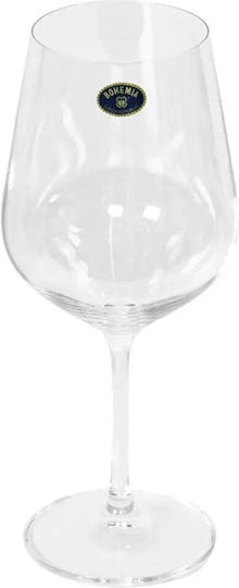 Bohemia Strix Set Glasses for White and Red Wine Glass in Red Colour Goblet 580ml 6 Pieces