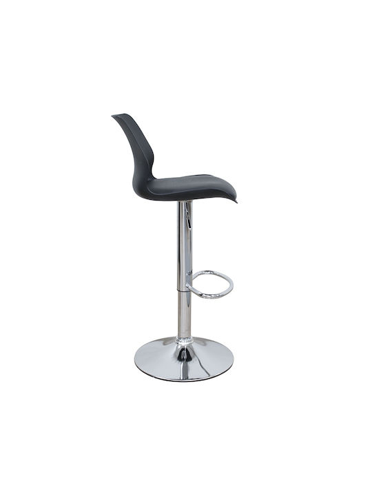 Bar Stool Black With Backrest & Adjustable Height Black 2pcs 39x45x102cm
