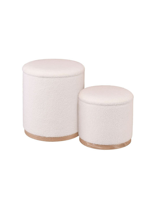 Stool For Living Room With Storage Space Upholstered with Fabric Matic Graphite 39x39x44cm