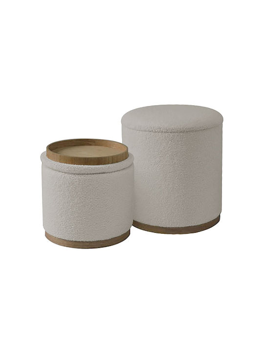 Stool For Living Room With Storage Space Upholstered with Fabric Matic Graphite 39x39x44cm