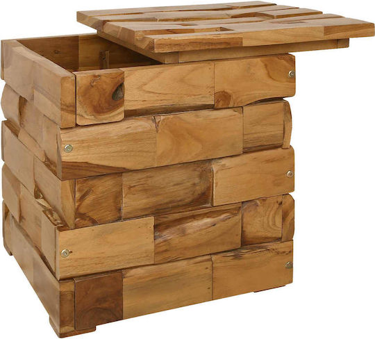Скамейка за Дневна Стая с Място за Съхранение Дървена Кафява 40.5x39.5x45см