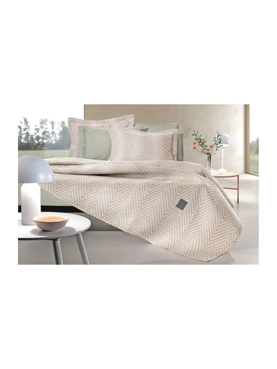 Guy Laroche Vera Tagesdecken Übergröße aus Polyester Beiges 220x240cm 2Stücke