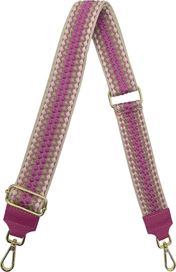 Adjustable Bag Strap 5cm Crossbody or Shoulder Gold Metal Hook Polka Dot Fuchsia Design
