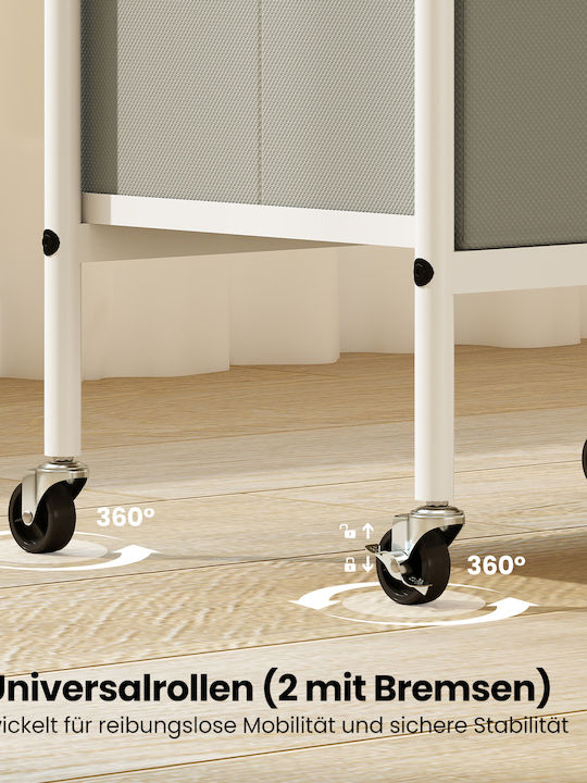 Costway Wooden Gray Kitchen Trolley 43.5x30x96cm