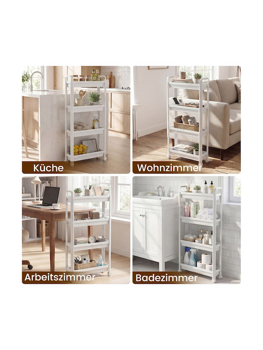 Costway Kitchen Trolley White 54x18.5x103cm