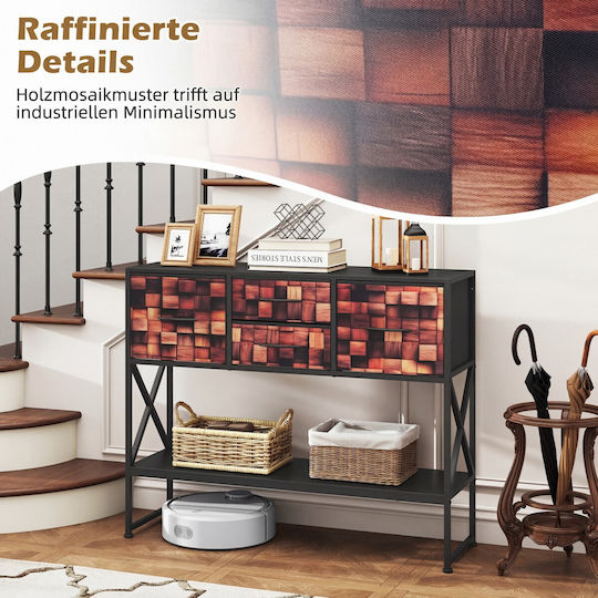 Console Table Made of Wood & Brown Metal L79.5xW29xH98.5cm