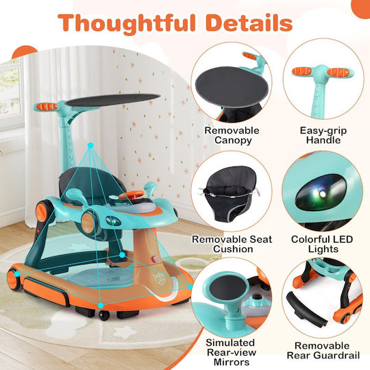 Costway Baby Walker For 7+ Months Orange