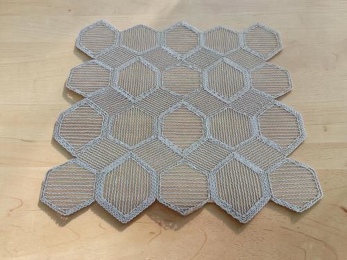 Linea Home Карирана Покривка За Маса С Дантела Комплект 5 Бройки Cell Сива 120x120см