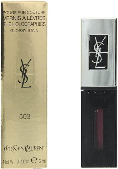 Ysl Vernis À Lèvres The Holographics Υγρό Κραγιόν 503 Neon Prune 6ml