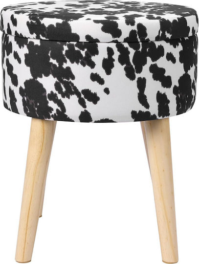 Σκαμπό Σαλονιού με Αποθηκευτικό Χώρο White/black 42x35x42εκ.