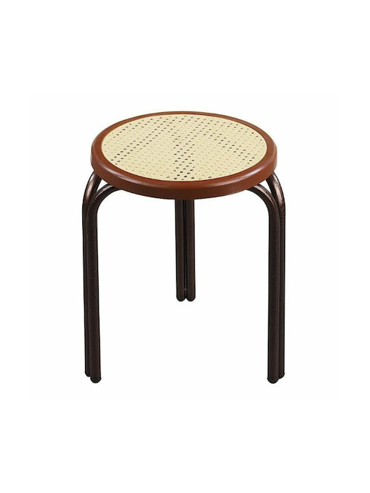 Stool For Kitchen Wicker Beige / Black 35x35x45cm