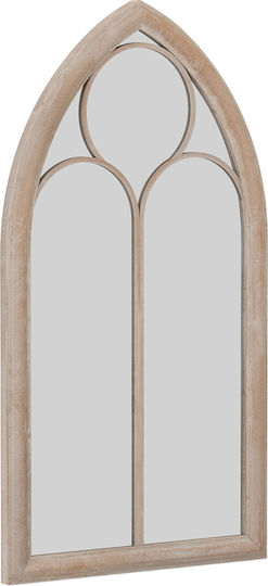 Costway Wandspiegel Ganzkörper Gewölbt mit Grau Metallischem Rahmen 111.5x60.5cm
