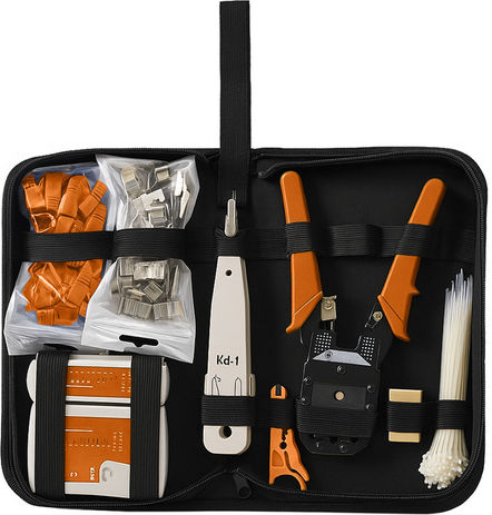Kit Testare Cabluri Rețea 2 În 1 Zola 145 Piese Compatibil Conectori Cabluri Rețea Telefon RJ45/RJ11 Cutie Depozitare 27 X 15.5 X 6 Cm