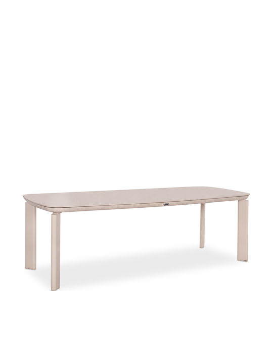 Symetron Esszimmer- und Küchentisch Aluminium Crem 240x100x76cm