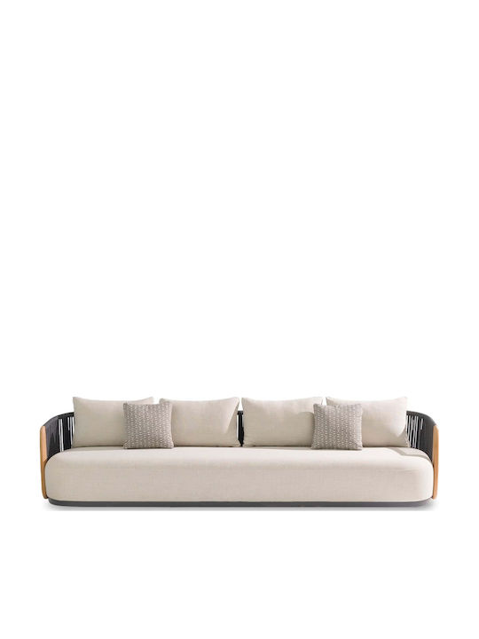 Augustus Τριθέσιος Καναπές Εξωτερικού Χώρου Rattan 330x91x71cm