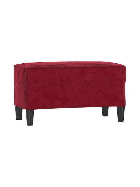 Burgundy Velvet Bench Stool Upholstered 70x35x41cm