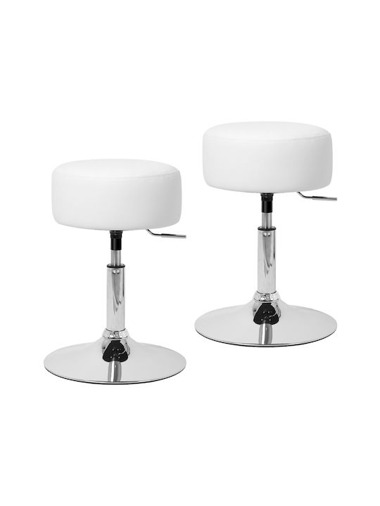 Bar Stool Upholstered with Artificial Leather White 33x33x65cm