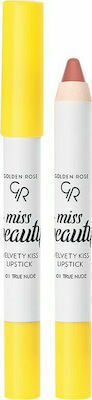 Golden Rose Miss Beauty Velvety Kiss Bleistift Lippenstift Samt 1 True Nude 3.5gr