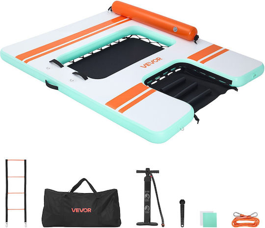 Vevor Aufblasbare Insel Für Pool Mit Griffen Hellblau 244x183cm