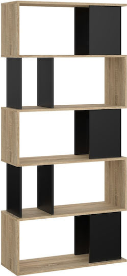 Holz Boden Bücherregal Schwarz 80x29.5x173.5cm
