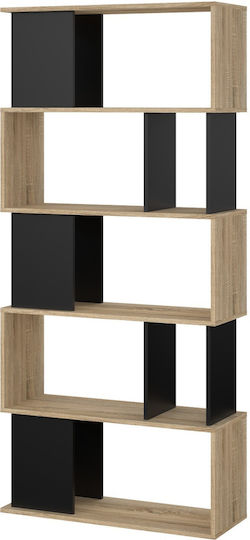 Holz Boden Bücherregal Schwarz 80x29.5x173.5cm