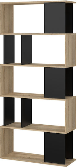Holz Boden Bücherregal Schwarz 80x29.5x173.5cm