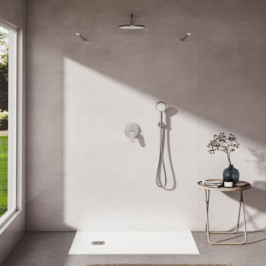 Ideal Standard Σετ Μίκτης & Παροχή Εντοιχισμού για Ντουζιέρα 2 Εξόδων Ασημί
