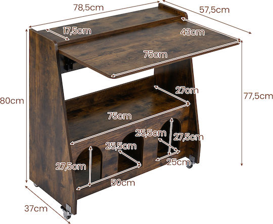 Γραφείο Υπολογιστή 80x57.5x78.5εκ. Καφέ Γραφείο Υπολογιστή 80x57.5x78.5εκ. Καφέ