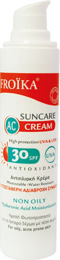 Froika AC Cream Oil Free Pump Слънцезащитен Крем За Лице SPF30 50ml