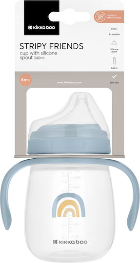Kikka Boo Toddler Cup Stripy Friends Made of Blue Silicone 240ml