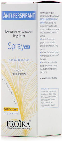 Froika Antiperspirant Without Perfume Αποσμητικό 24h σε Spray 60ml