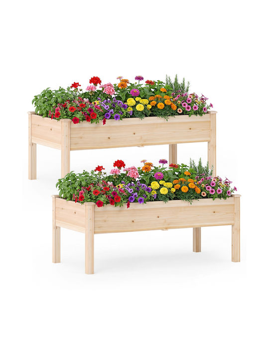 Costway Set of 2 Wooden Planter Boxes