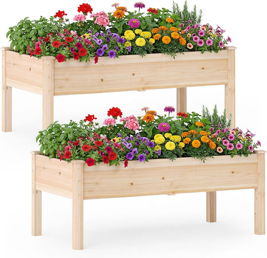 Costway Set of 2 Wooden Planter Boxes
