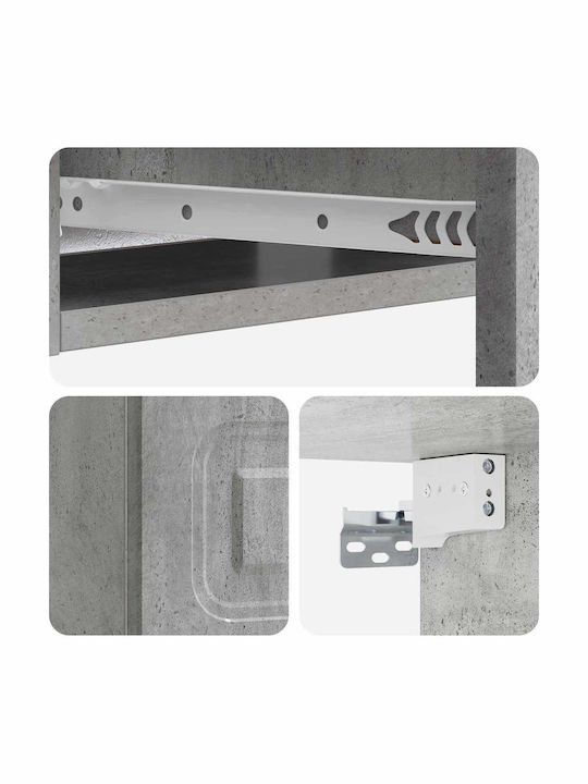 vidaXL Konsolentisch Holz Grau M59xB34,5xH17cm
