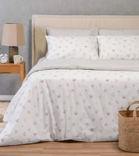 Melinen Spring Σετ Μαξιλαροθήκες Light Grey 50x70εκ.