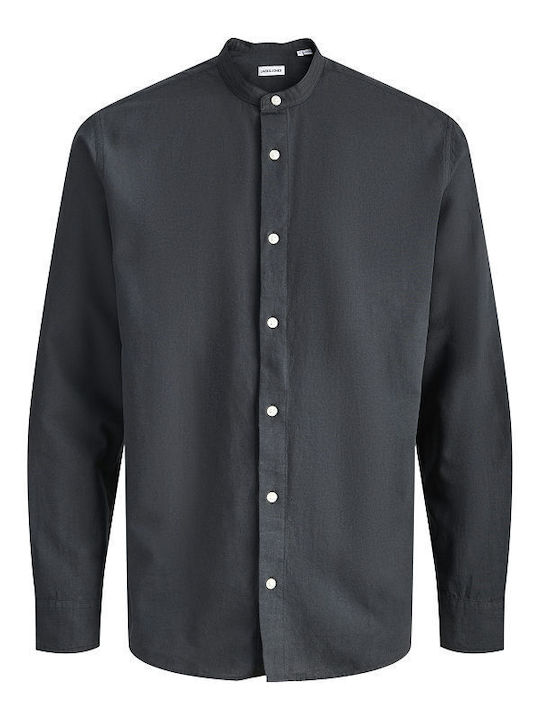 Langärmlig Leinen Hemd Black